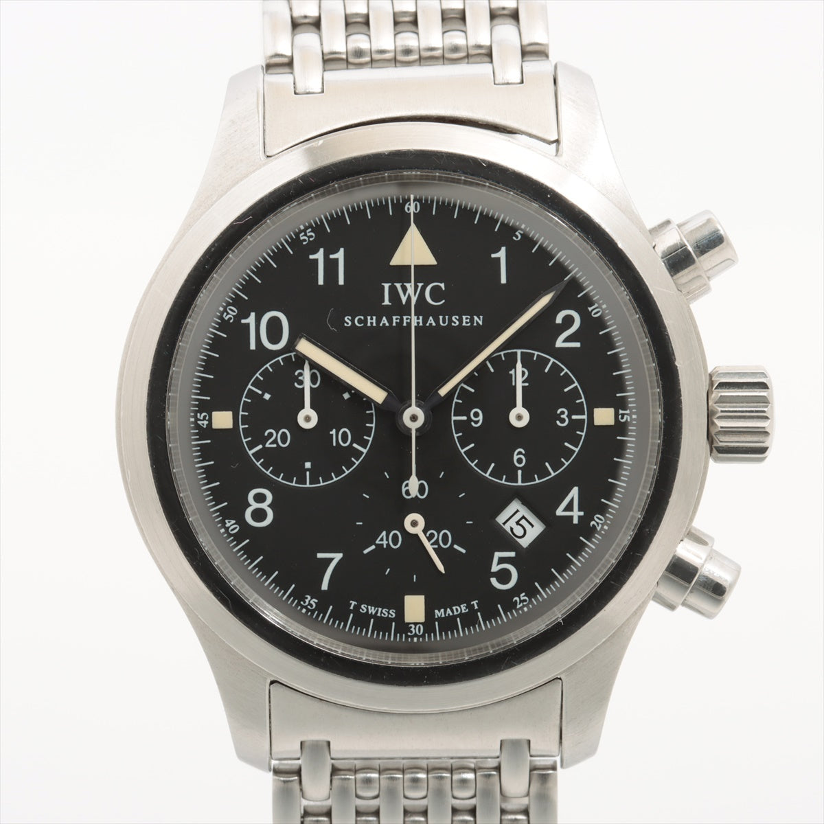 IWC フリーガー クロノ IW374102 SS QZ 黒文字盤