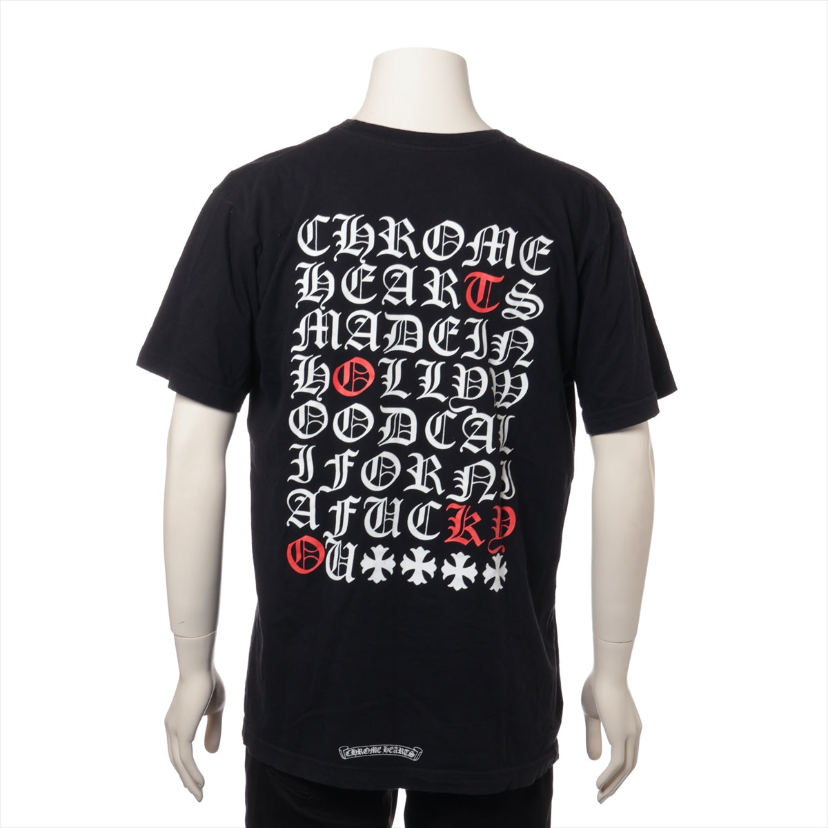 クロムハーツ Tシャツ コットン サイズL ブラック バックプリント Made In Hollywood