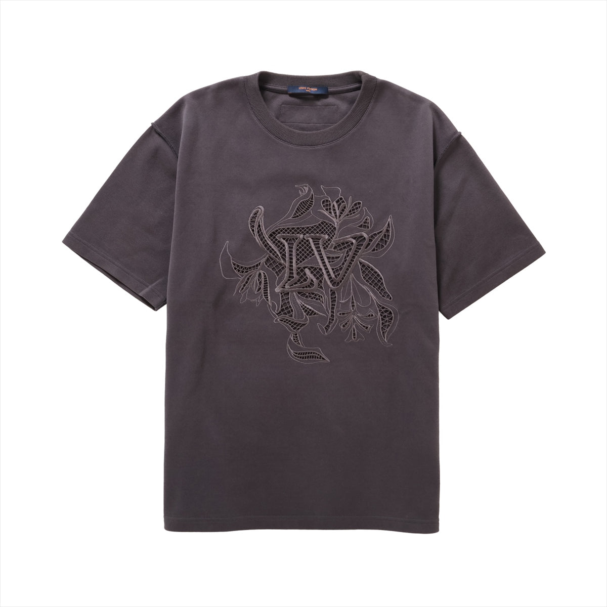 ルイヴィトン 20SS コットン Tシャツ L メンズ グレー  RM201 インサイドアウト LVヴェジェトゥル レース エンブロイダリー