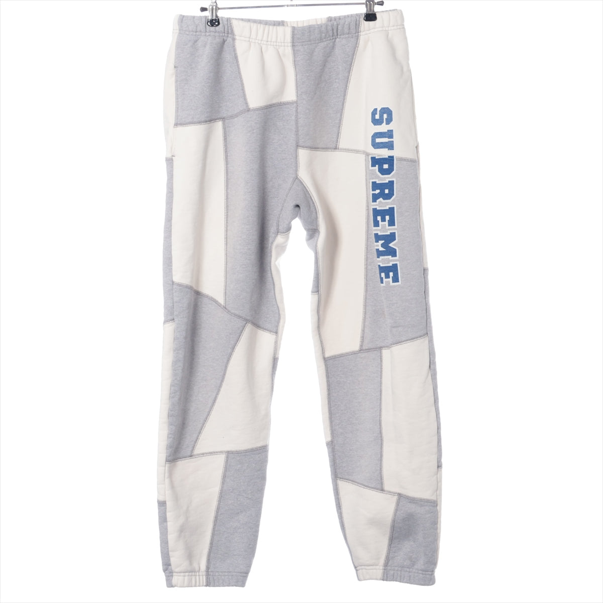 シュプリーム 20AW コットン スウェットパンツ S メンズ グレー×ホワイト  Patchwork Sweatpant 変色あり