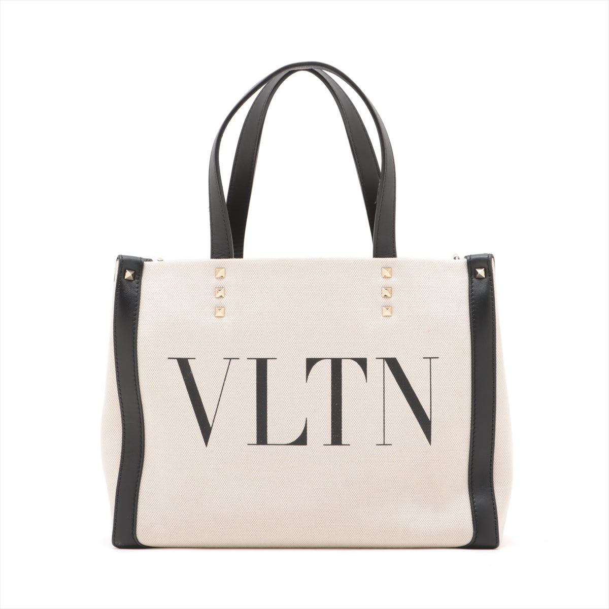 ヴァレンティノガラヴァーニ VLTN キャンバス×レザー トートバッグ  ベージュ｜a3059499｜中古ブランド品・ブランド古着通販｜ALLU（アリュー）