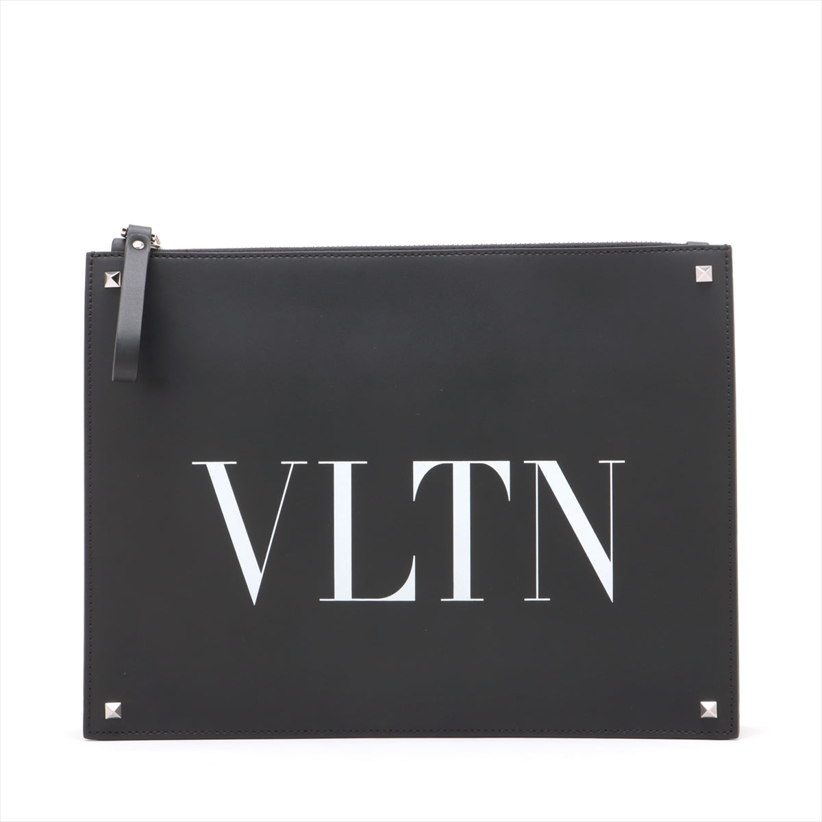 ヴァレンティノガラヴァーニ VLTN レザー クラッチバッグ ブラック