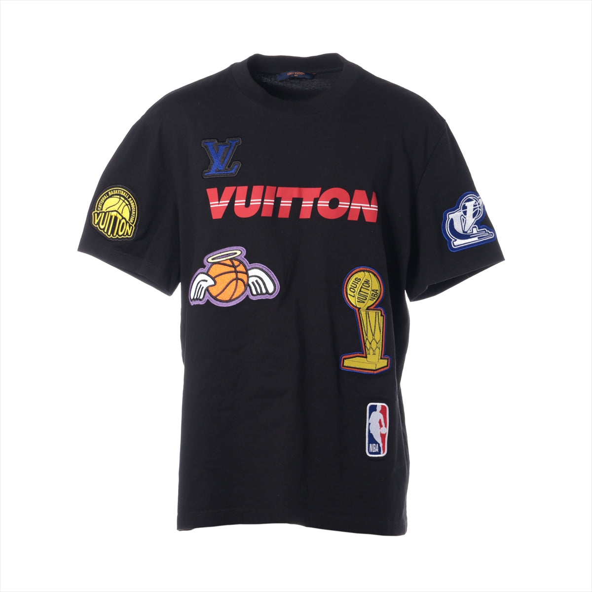 ルイヴィトン×NBA 21AW コットン Tシャツ XL メンズ ブラック  RM212M