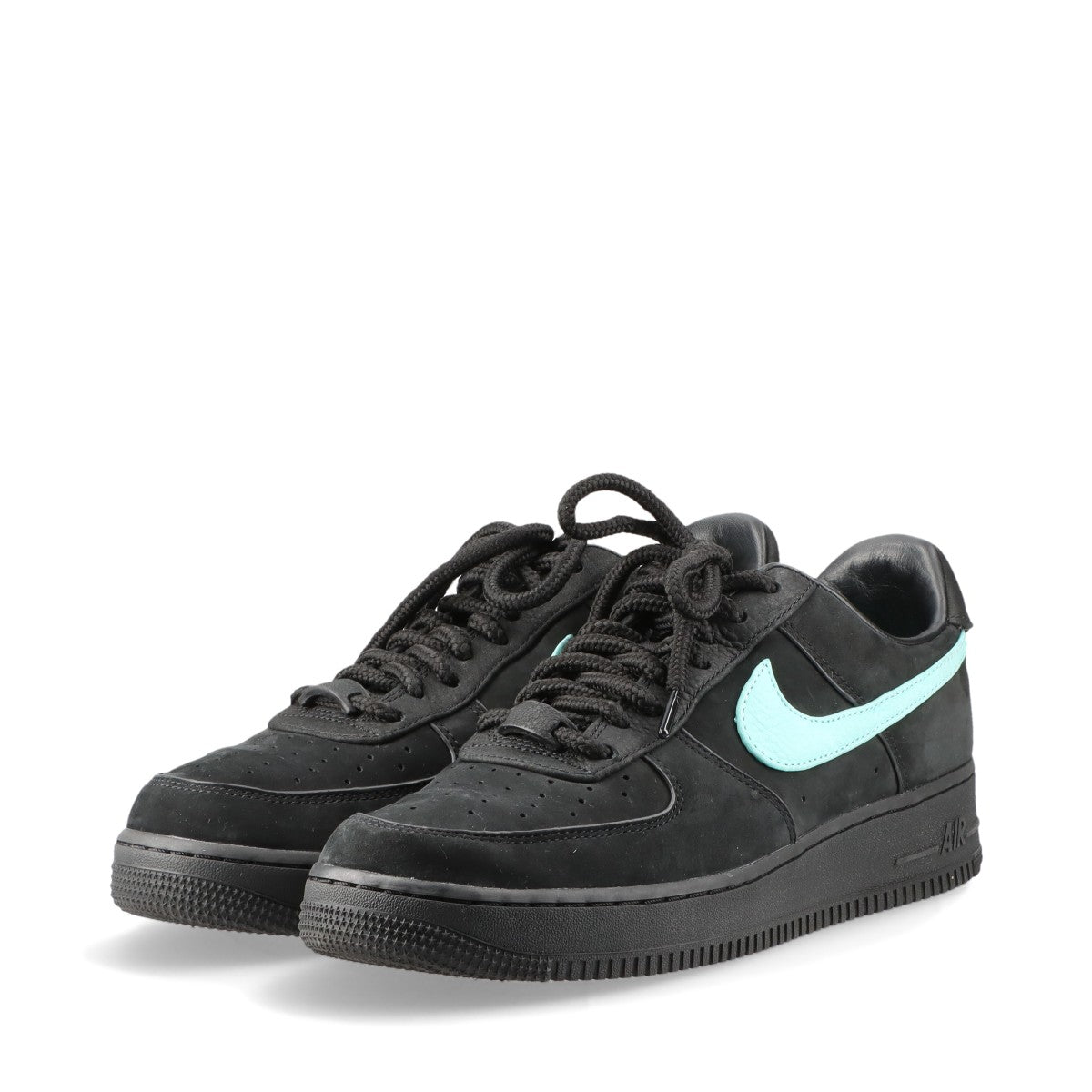 ティファニー×ナイキ AIR FORCE 1 LOW 23SS レザー×スエード スニーカー 28cm メンズ ブラック×ライトブルー DZ1382-001 1837 ティファニーブルー 替え紐3種付き 箱あり