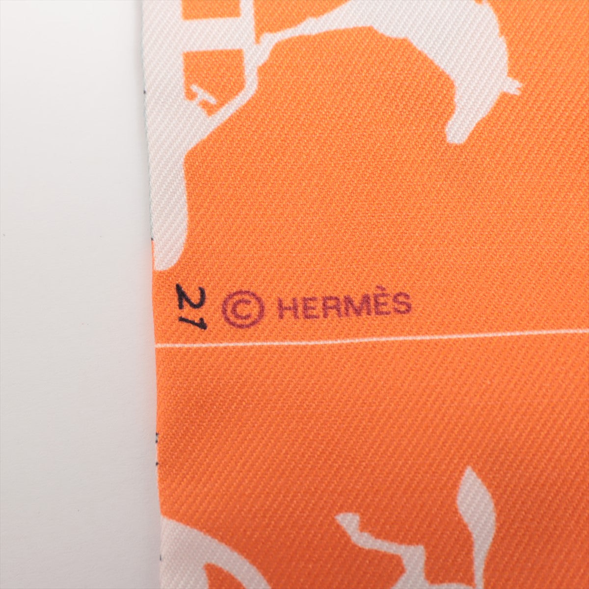 エルメス スカーフキャップ シルク オレンジ ツイリー HERMES PARADE エルメスパラード