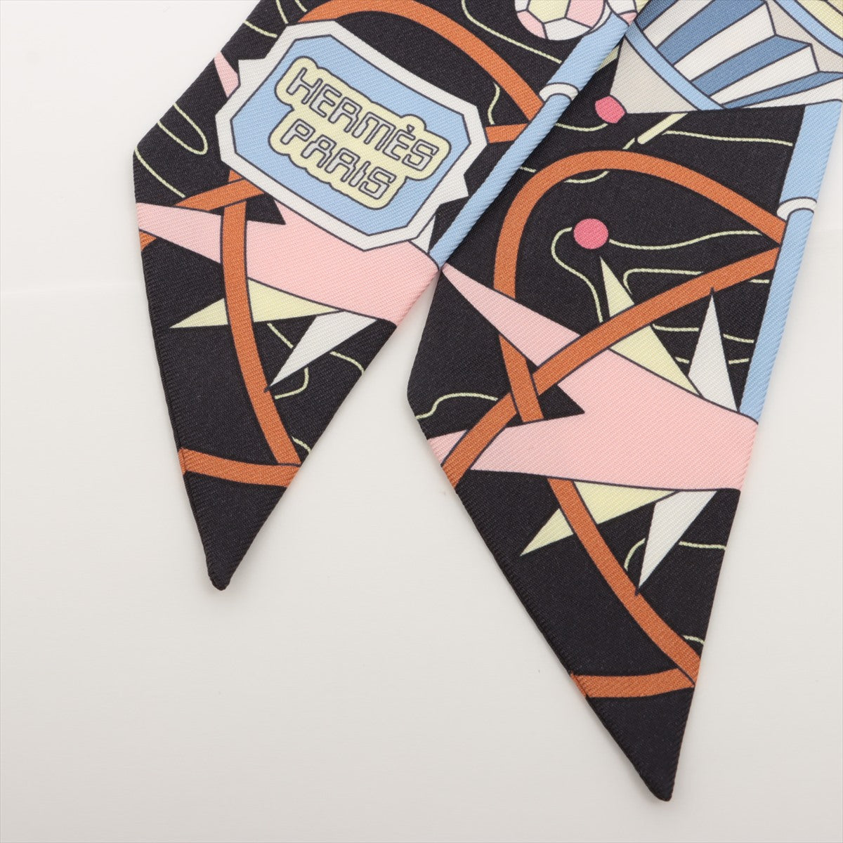 エルメス ツイリー HERMES SCARF ODYSSEY スカーフ シルク ブラック