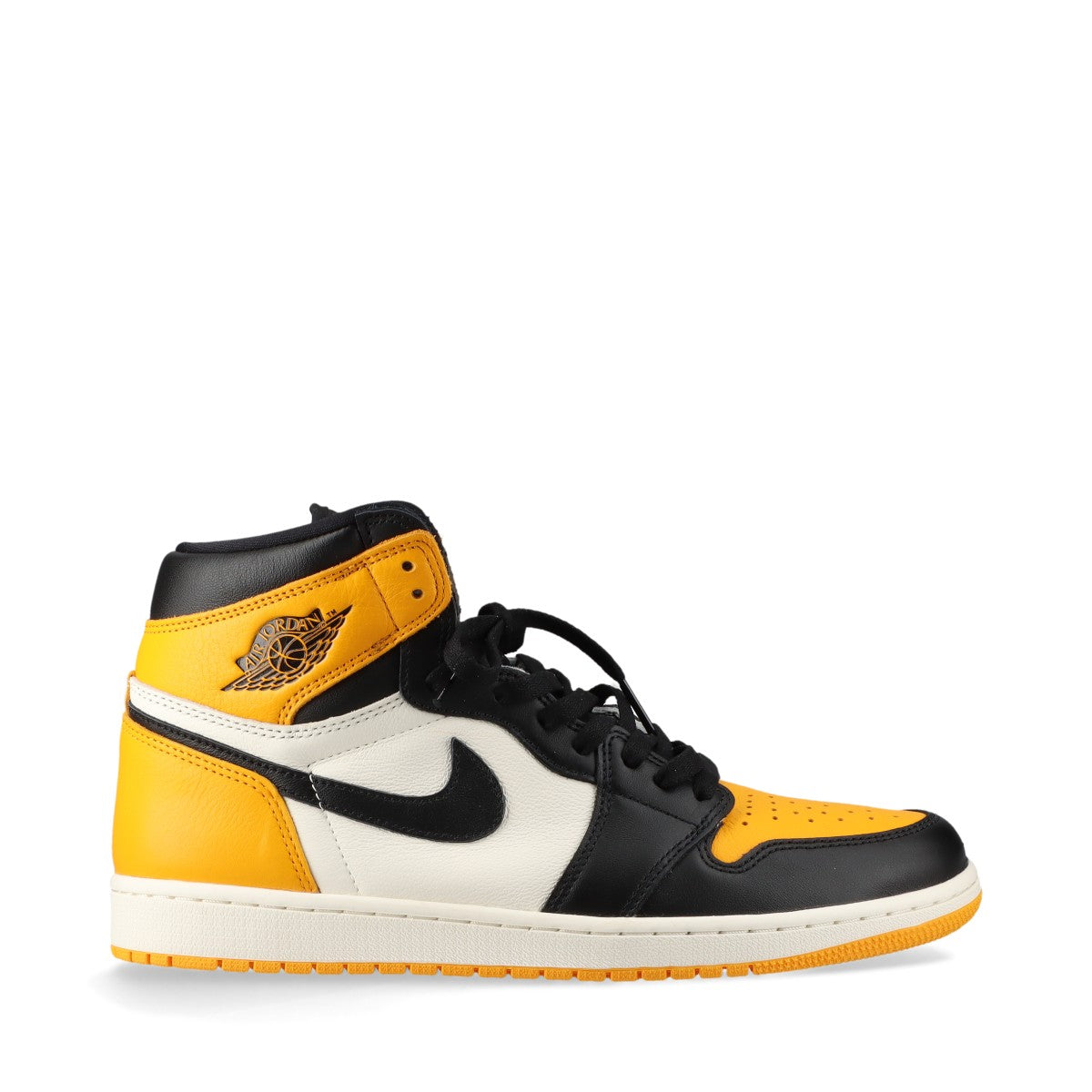 ナイキ AIR JORDAN 1 RETRO HIGH OG レザー ハイカットスニーカー 29cm メンズ ブラック×イエロー 555088-711 YELLOW TOE