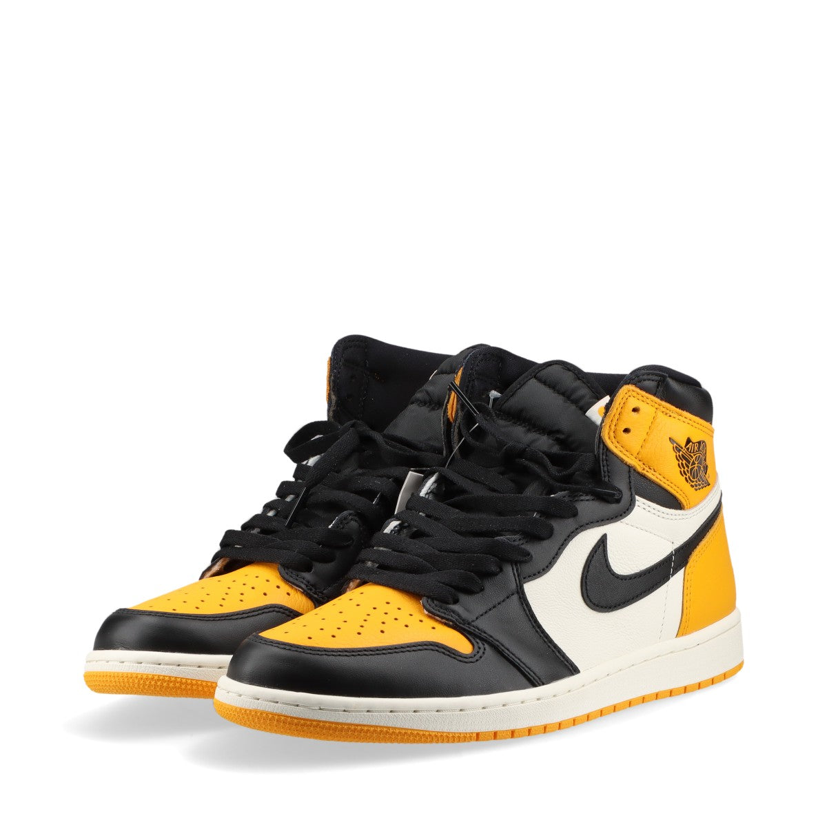 ナイキ AIR JORDAN 1 RETRO HIGH OG レザー ハイカットスニーカー 29cm メンズ ブラック×イエロー 555088-711 YELLOW TOE