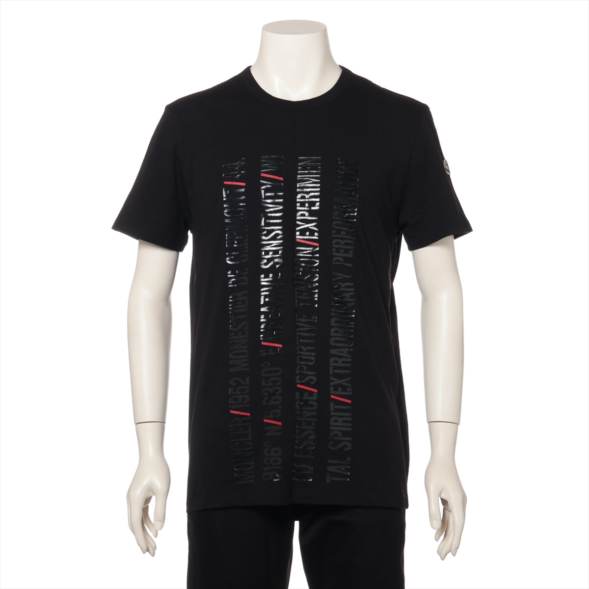 モンクレール 19年 コットン Tシャツ L メンズ ブラック  F10918C73710 プリントのスレ有