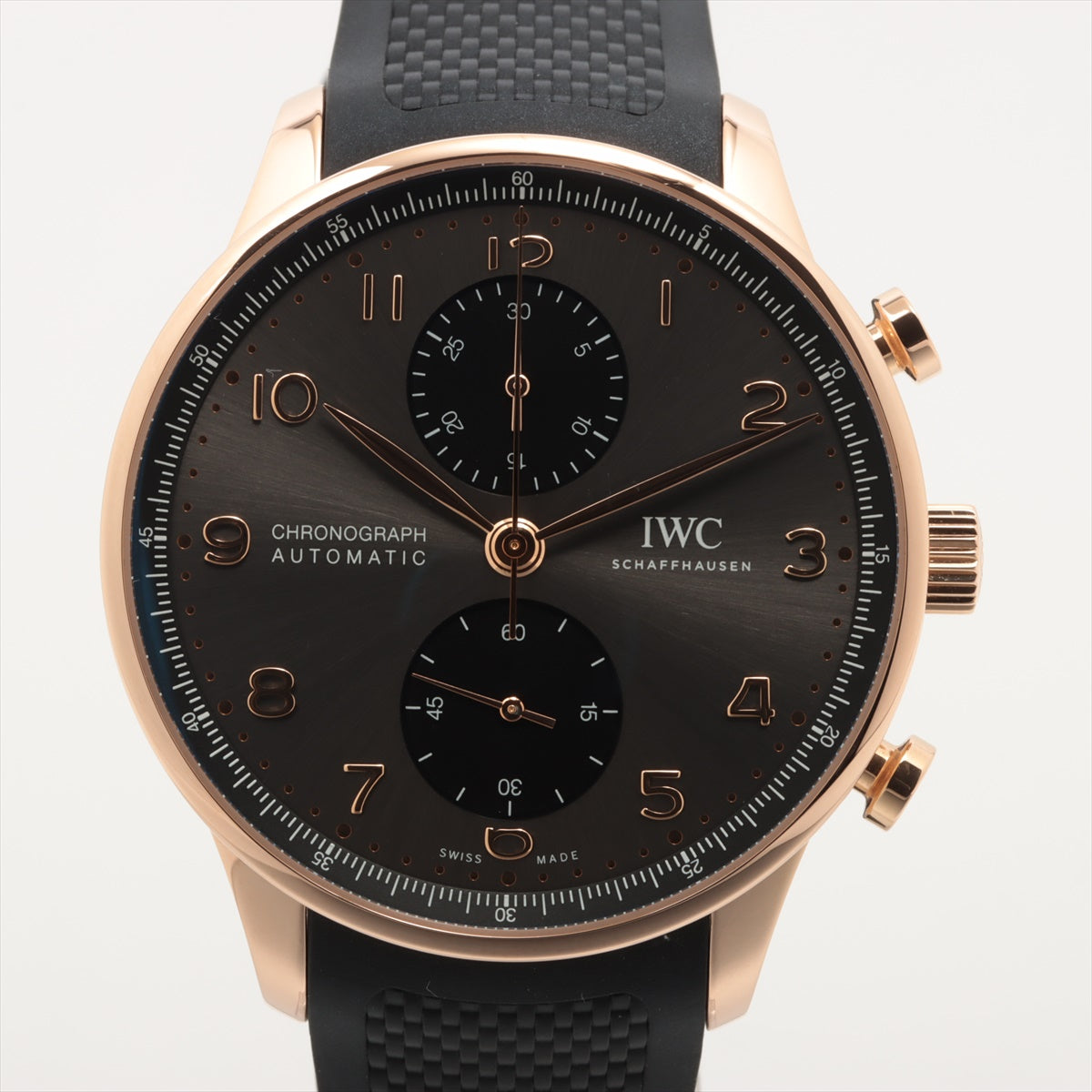 IWC ポルトギーゼ IW371610 RG×ラバー AT グレー文字盤