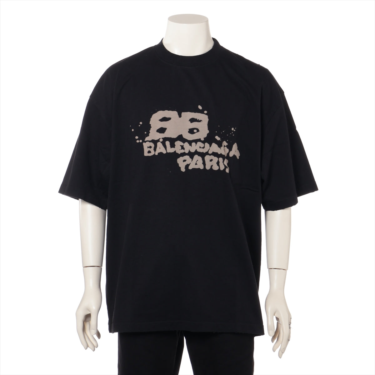 バレンシアガ 22年 コットン Tシャツ XL メンズ ブラック  612966