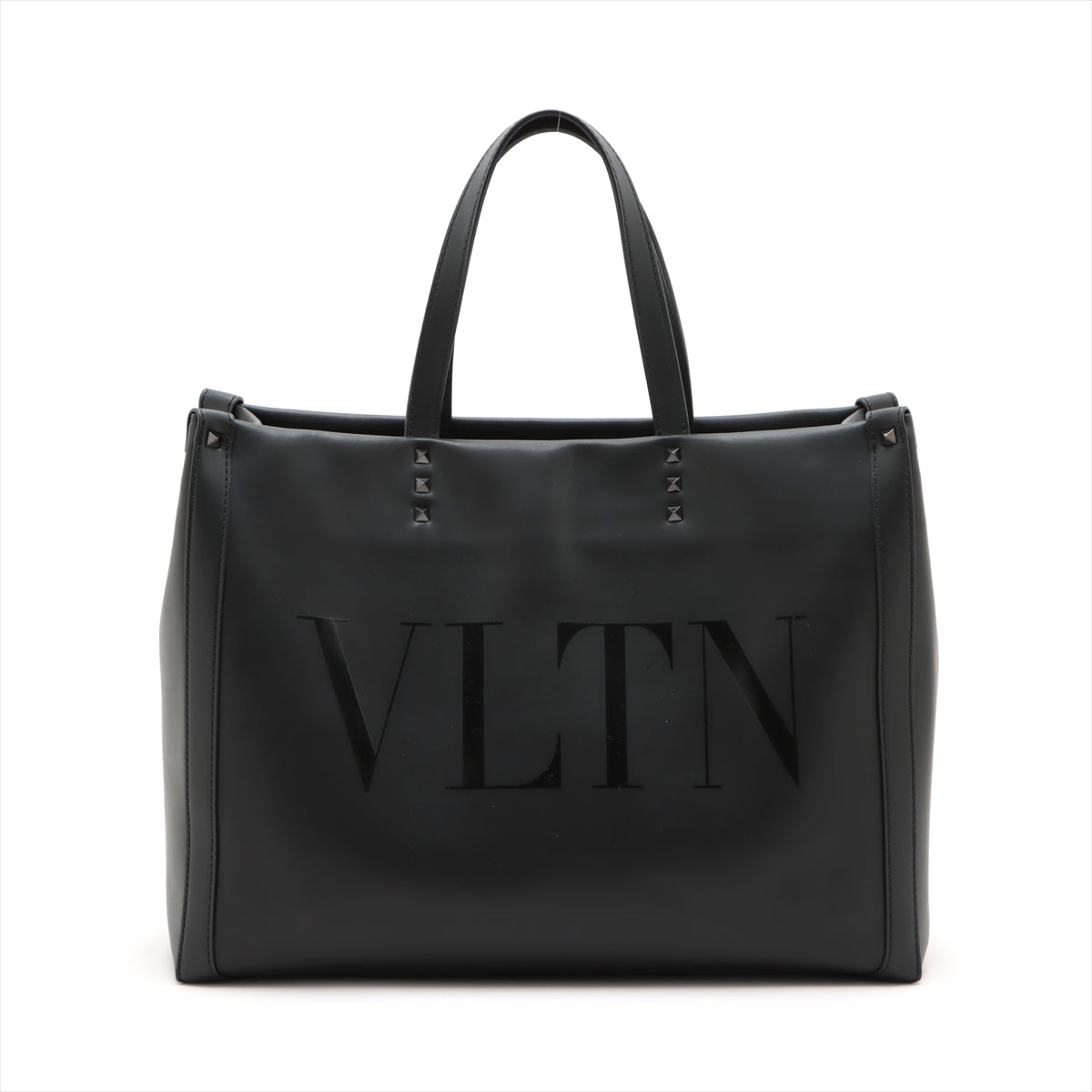 ヴァレンティノガラヴァーニ VLTN レザー×スタッズ トートバッグ ブラック