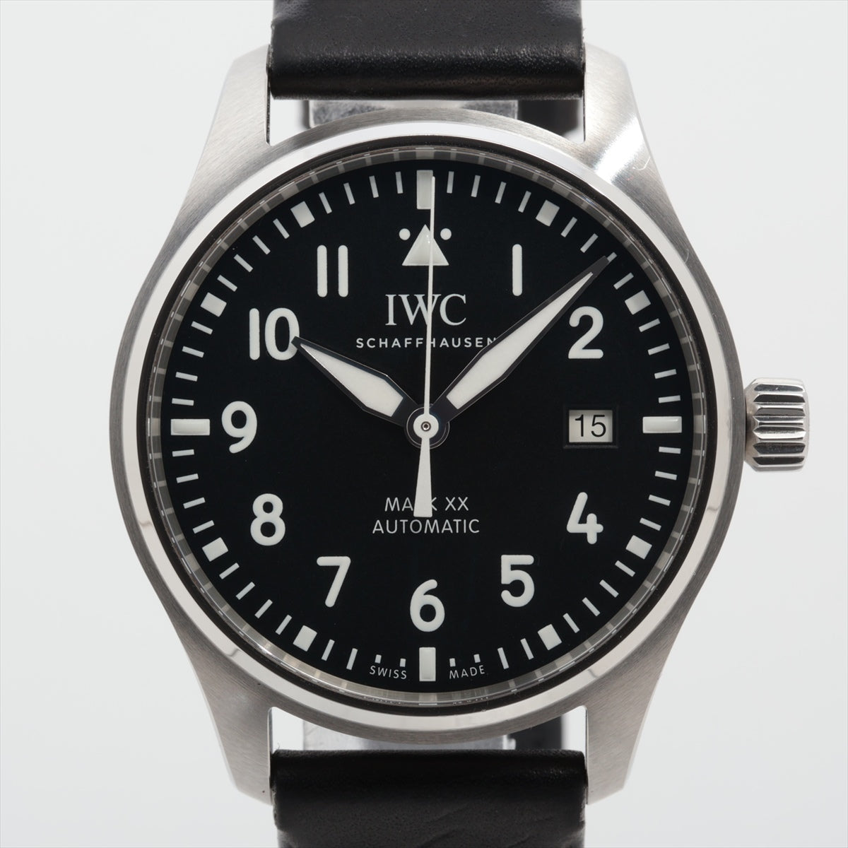 IWC パイロットウォッチ マークXX IW328201 SS×社外革 AT 黒文字盤 尾錠純正