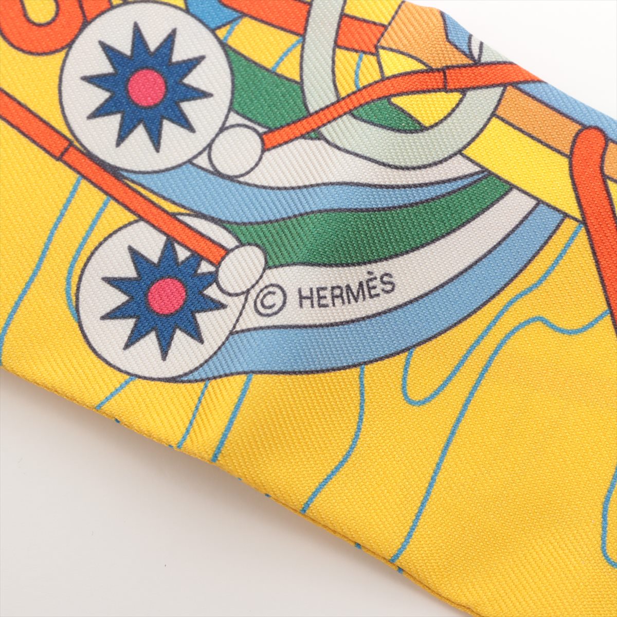 エルメス ツイリー HERMES SCARF ODYSSEY ツイリー シルク イエロー