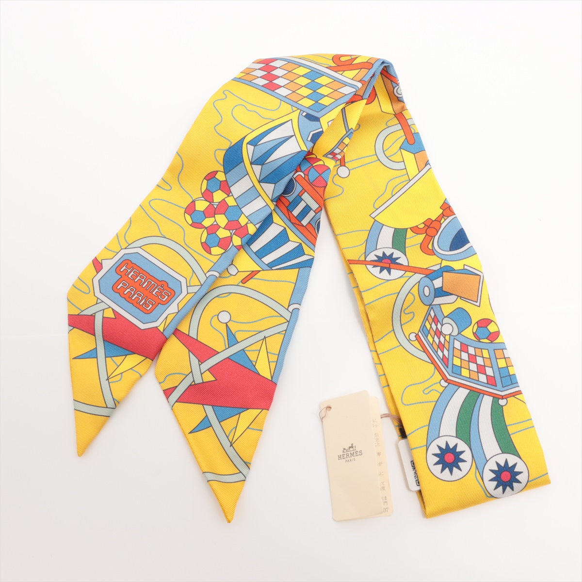 エルメス ツイリー HERMES SCARF ODYSSEY ツイリー シルク イエロー