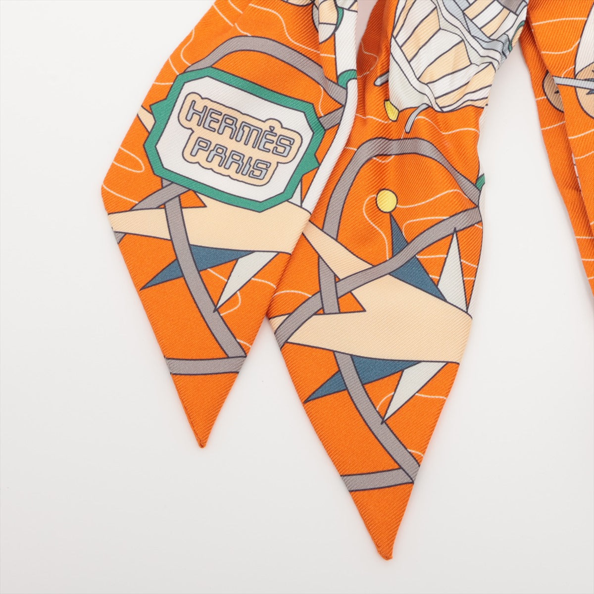 エルメス ツイリー HERMES SCARF ODYSSEY スカーフ シルク オレンジ