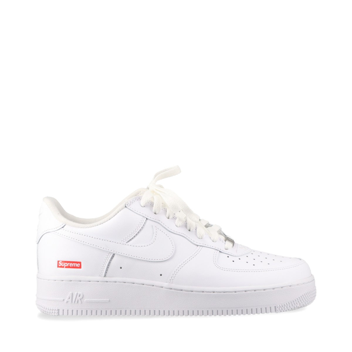 ナイキ×シュプリーム NIKE AIR FORCE 1 レザー スニーカー 27cm メンズ ホワイト CU9225-100替えヒモ有