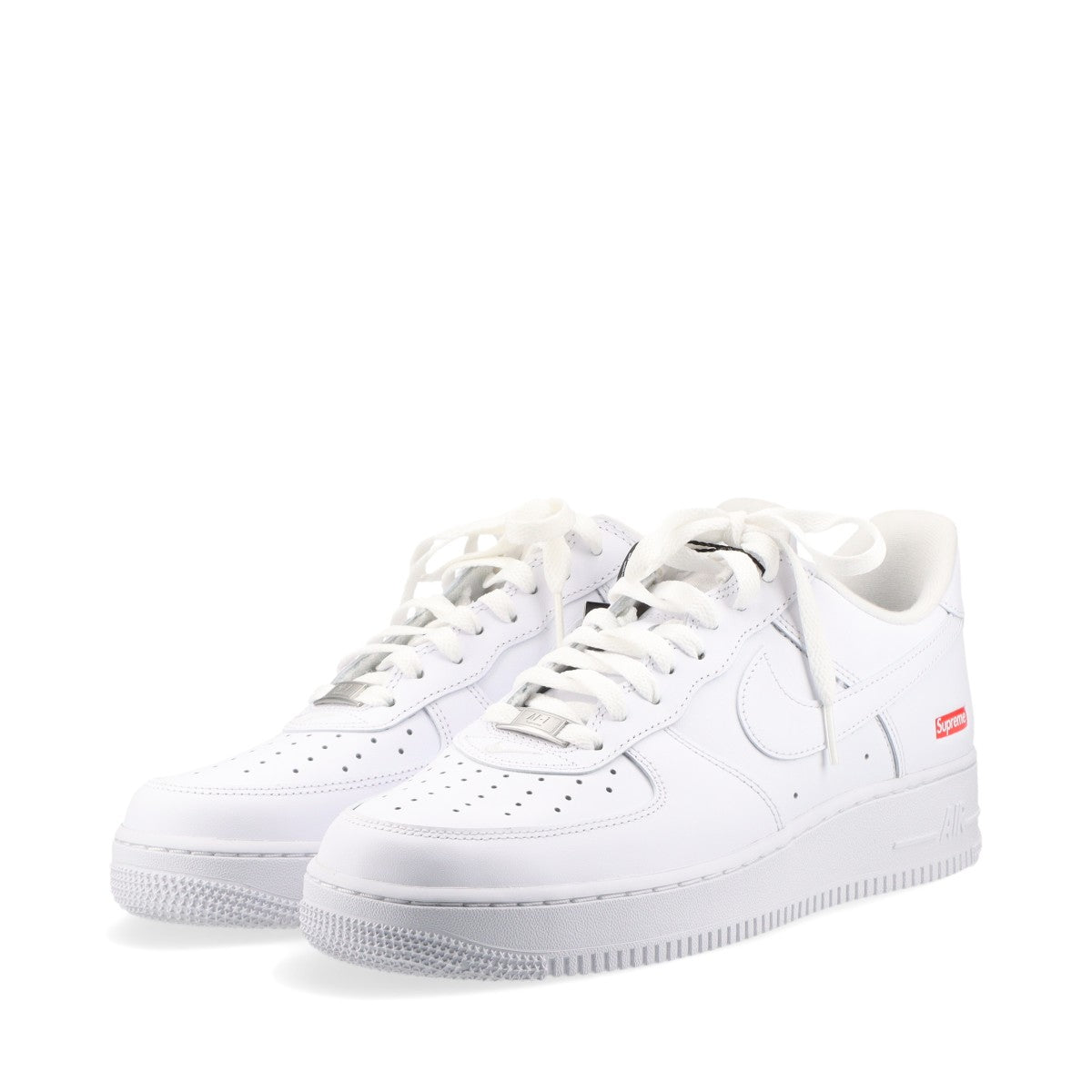 ナイキ×シュプリーム NIKE AIR FORCE 1 レザー スニーカー 27cm メンズ ホワイト CU9225-100替えヒモ有