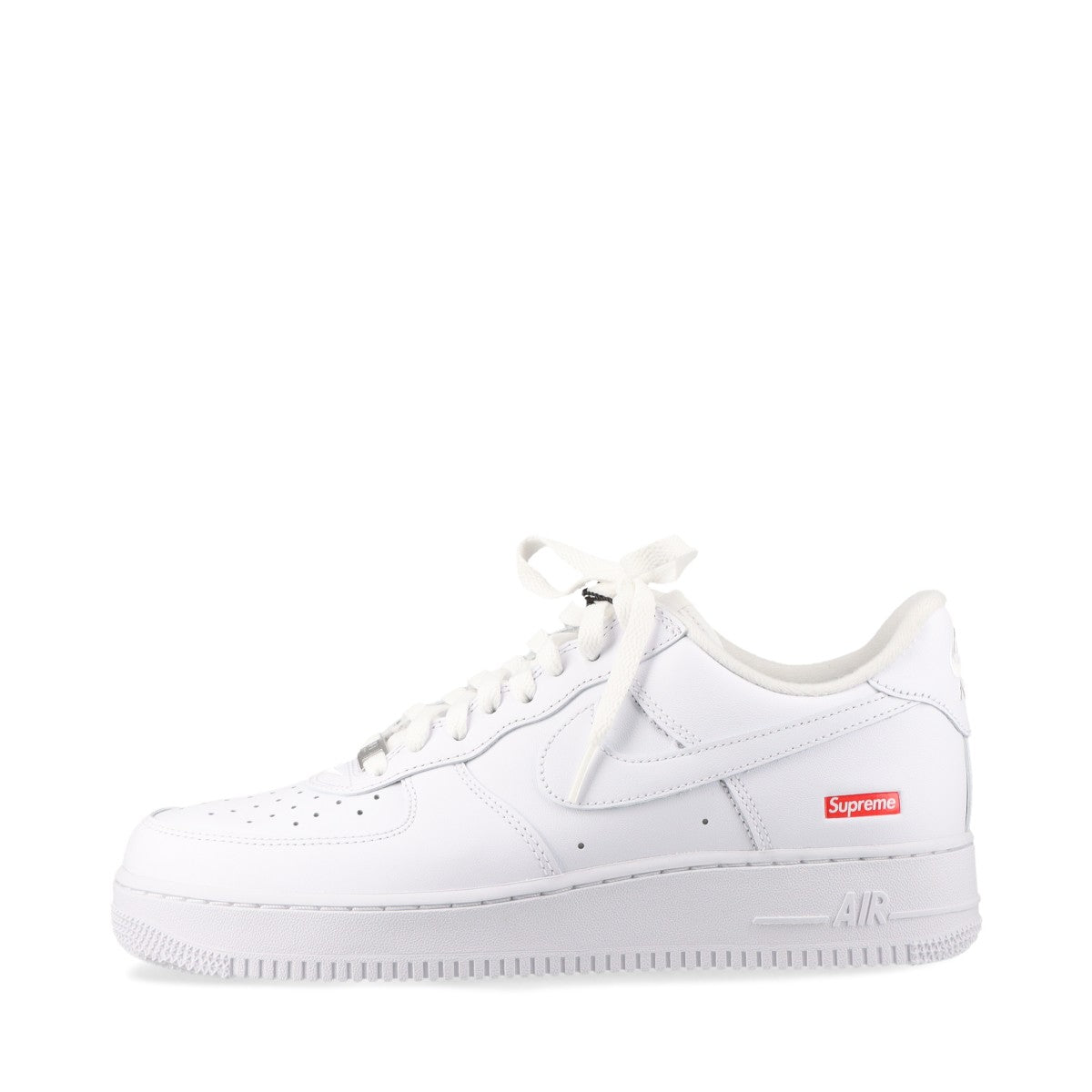 ナイキ×シュプリーム NIKE AIR FORCE 1 レザー スニーカー 27cm メンズ ホワイト CU9225-100替えヒモ有