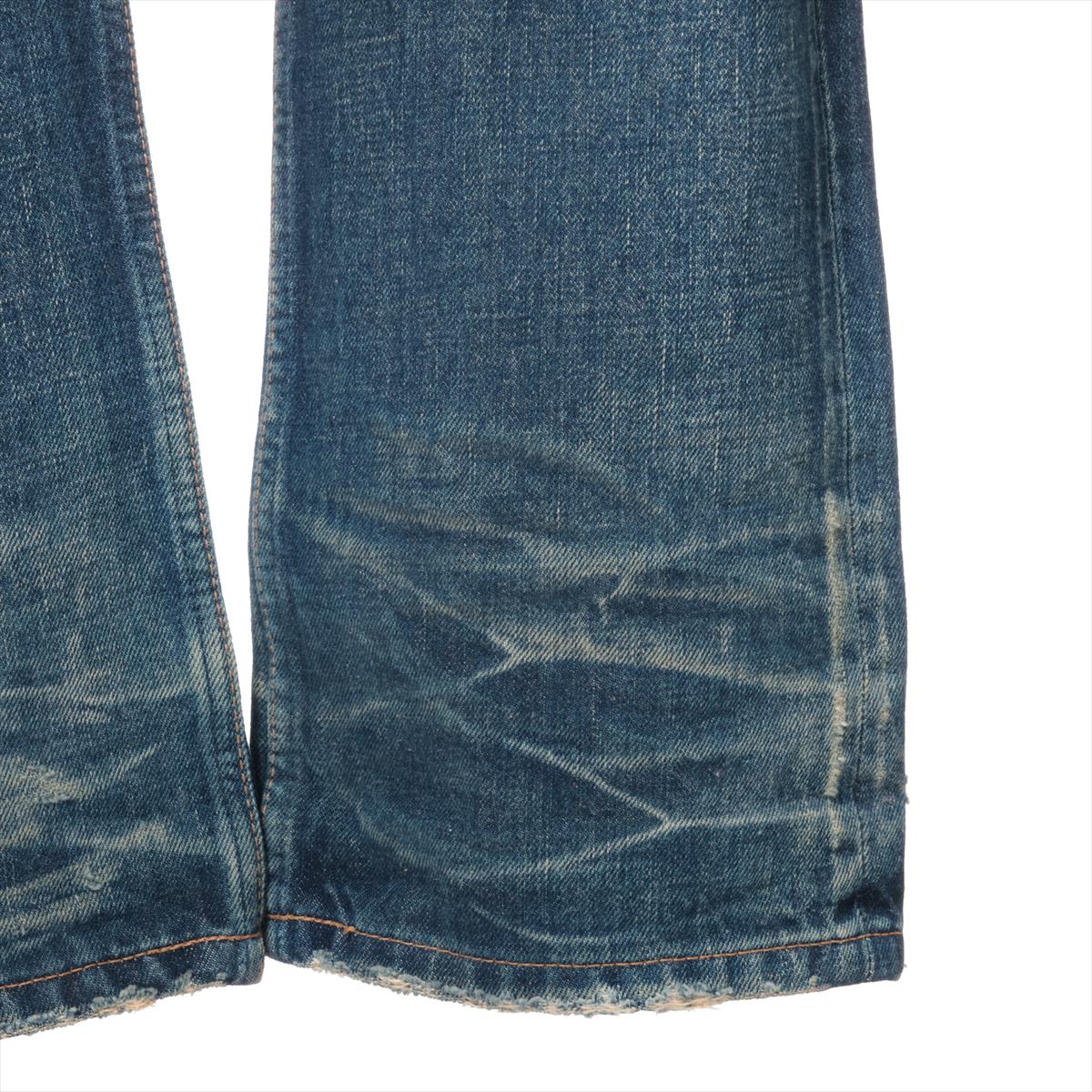 セリーヌ エディ期 コットン デニムパンツ 26 メンズ ブルー  N574 664X Destroyed Blue Marble Wash Denim デストロイド