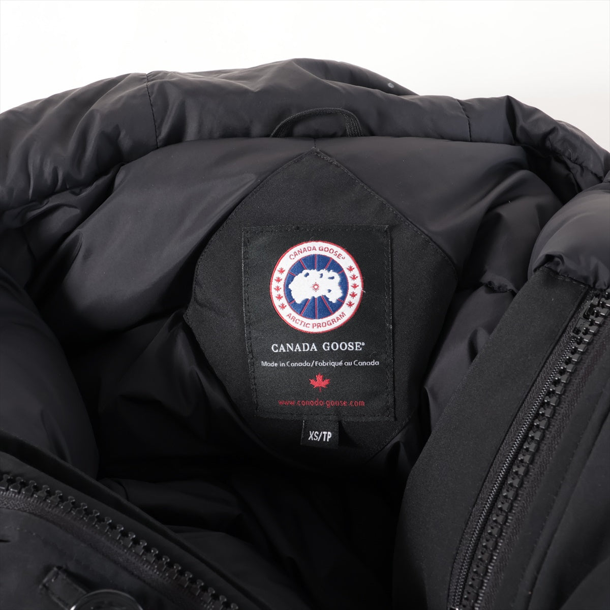 カナダグース CHATEAU PARKA コットン×ポリエステル ダウンジャケット XS メンズ ブラック ファー欠品 3426M フェザー吹き出し有 スレ有