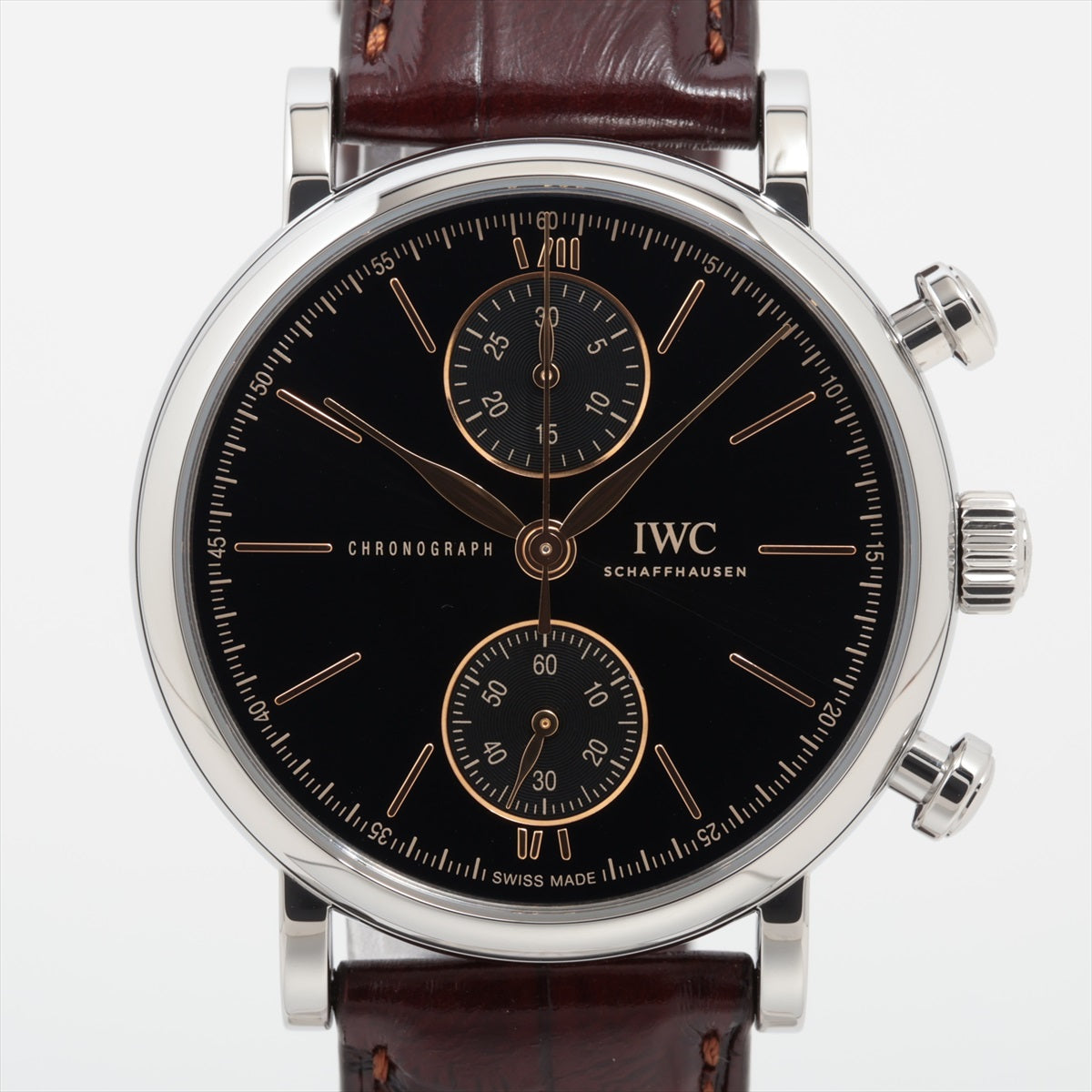 IWC ポートフィノ クロノグラフ IW391404 SS×革 AT 黒文字盤