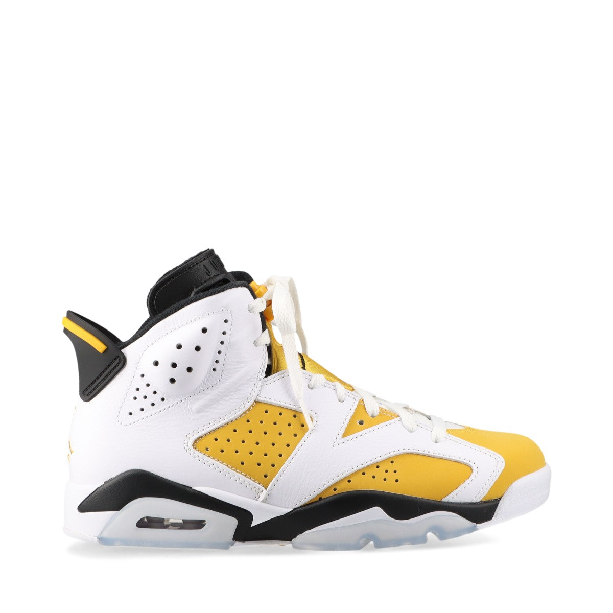 ナイキ レザー ハイカットスニーカー 26cm メンズ ホワイト×イエロー AIR JORDAN 6 RETRO CT8529-170