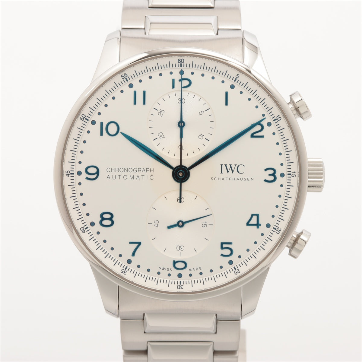 IWC ポルトギーゼ クロノグラフ IW371617 SS AT シルバー文字盤 あまりごま1