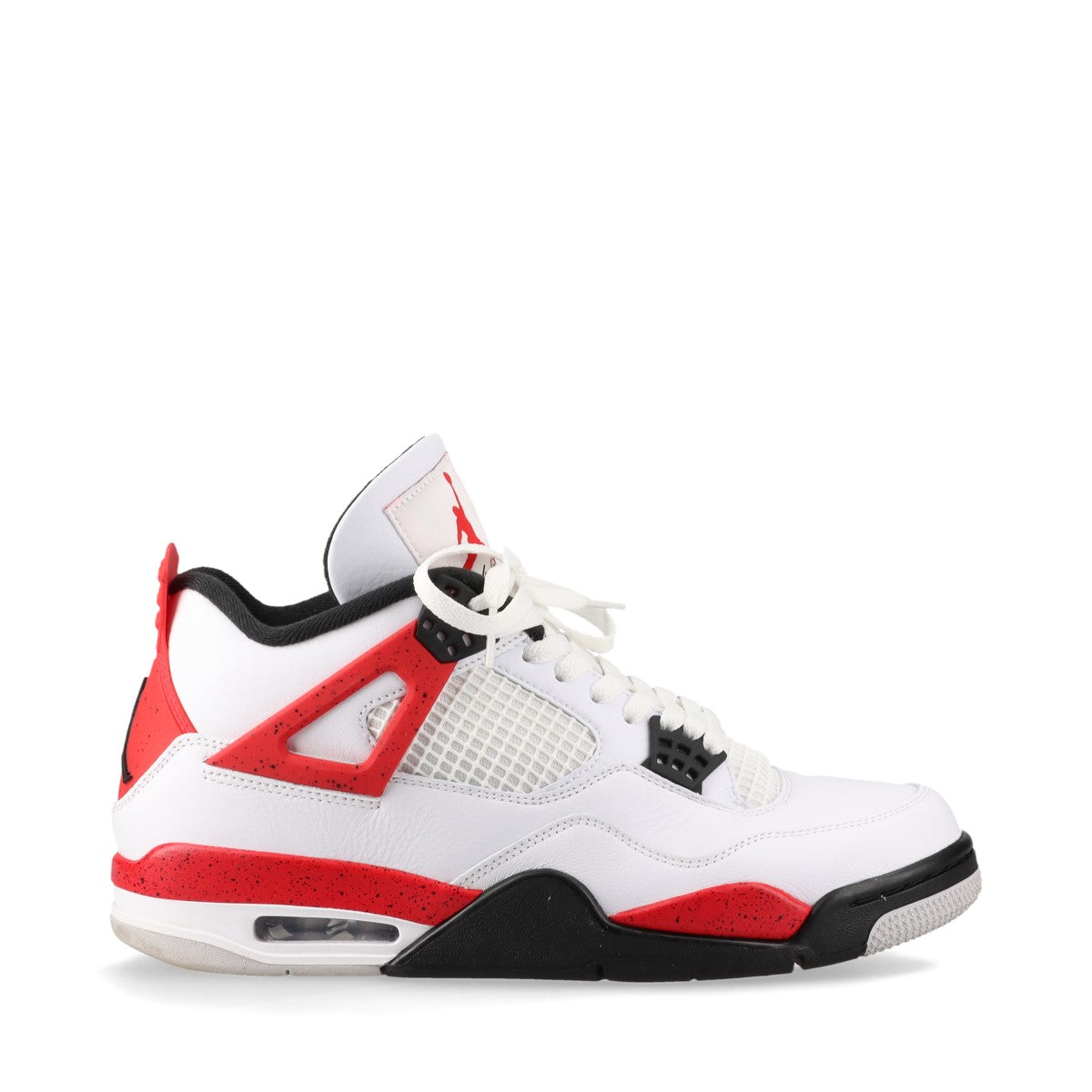 ナイキ AIR JORDAN 4 RETRO メッシュ×レザー ハイカットスニーカー 28cm メンズ ホワイト×レッド DH6927-161