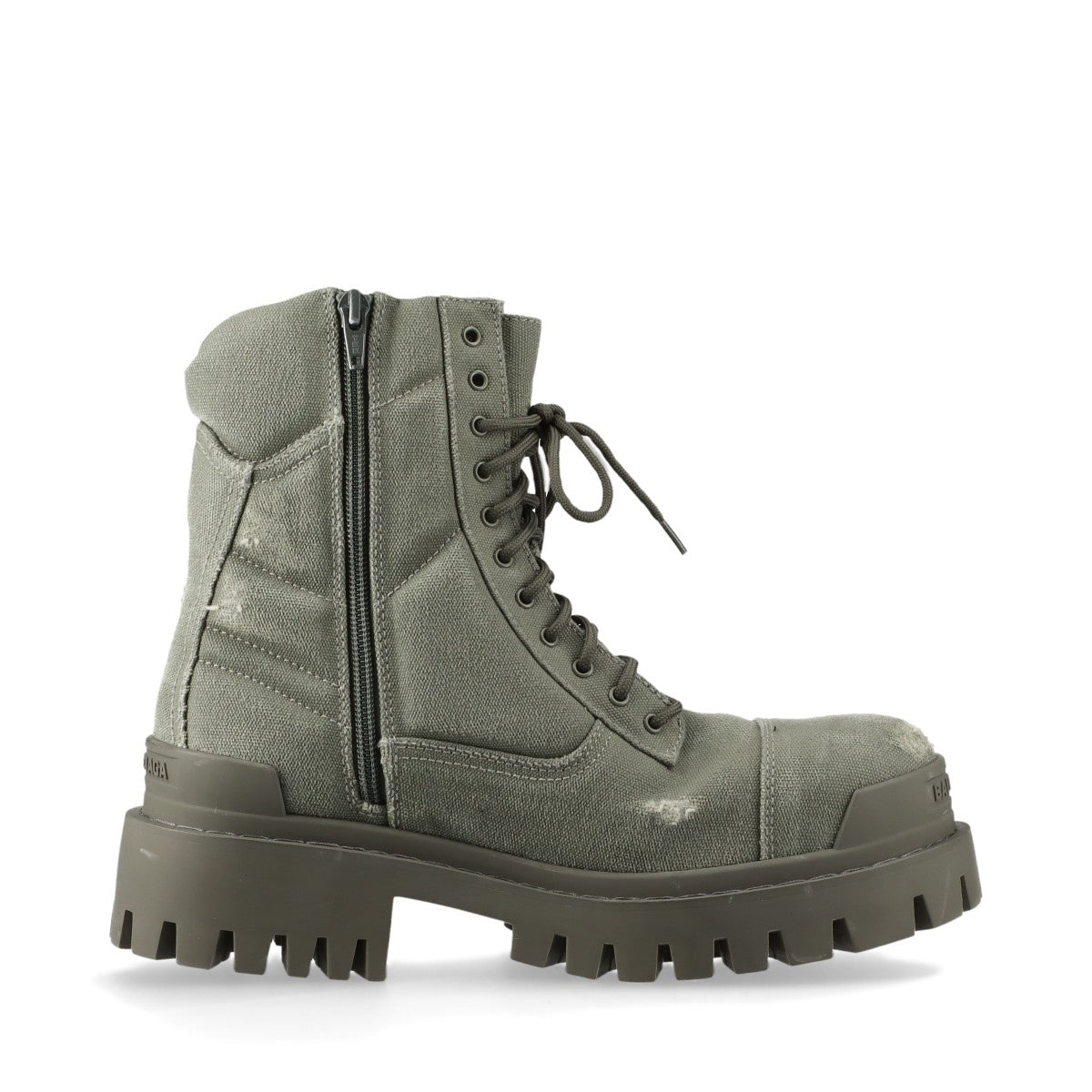 バレンシアガ キャンバス ブーツ 38 レディース カーキ 694060 Combat Strike L20 boots