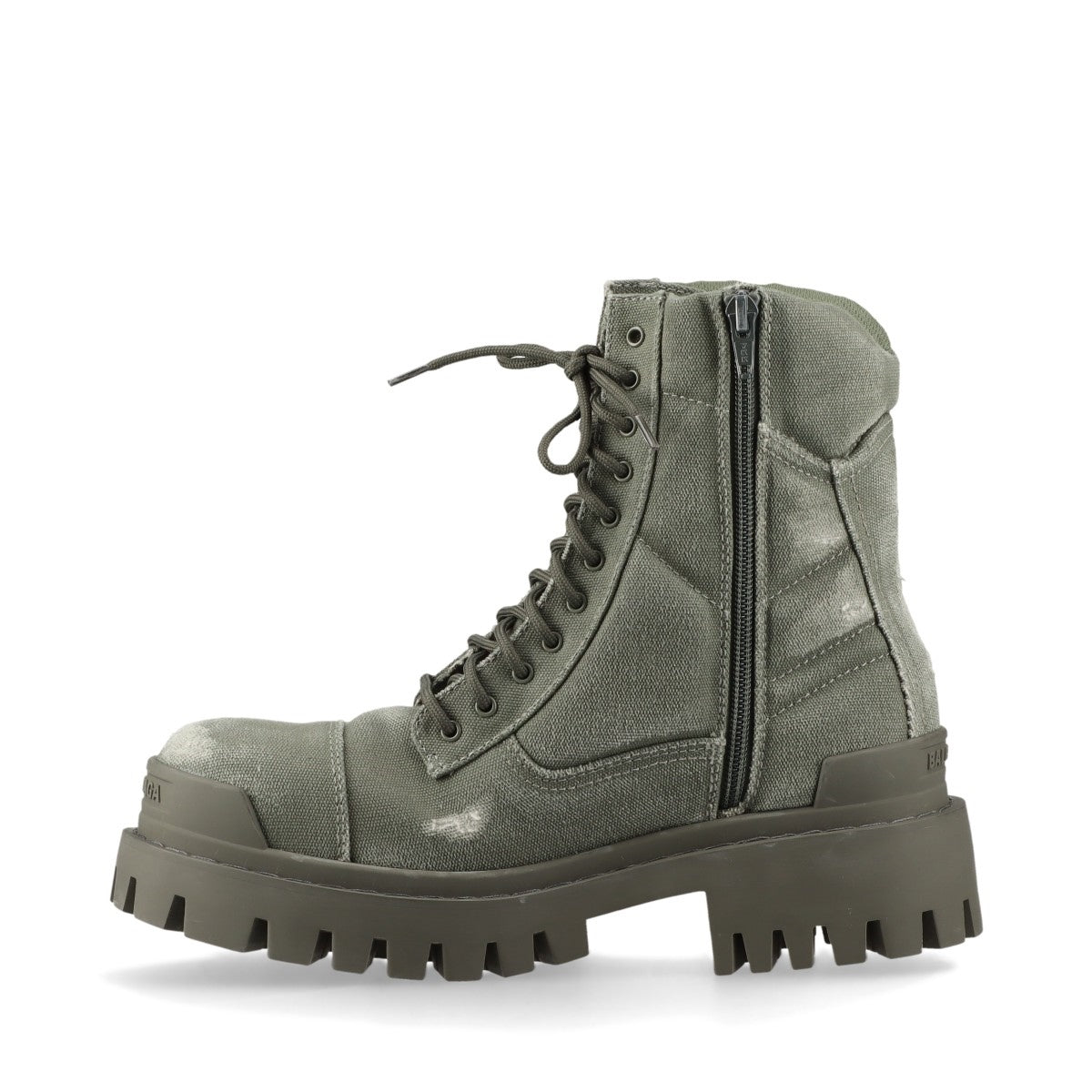 バレンシアガ キャンバス ブーツ 38 レディース カーキ 694060 Combat Strike L20 boots