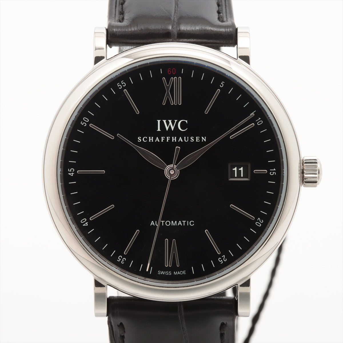 IWC ポートフィノ IW356502 SS×革 AT 黒文字盤