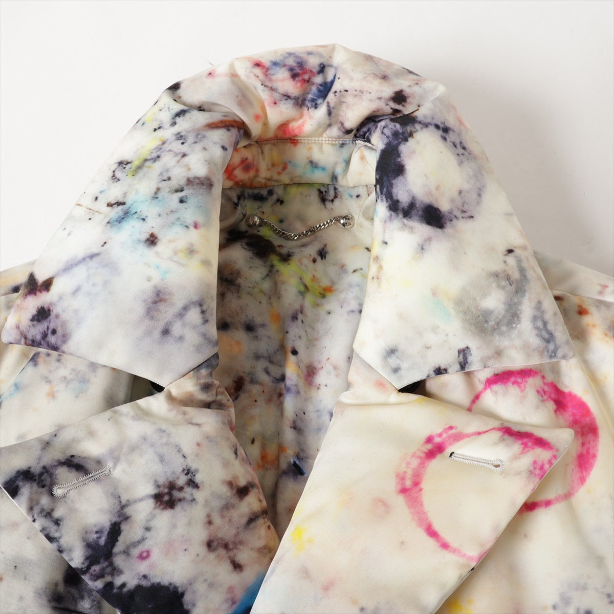 ベルルッティ 19AW ウール×ナイロン 中綿コート S メンズ マルチカラー   Puffy Marble Print ボタンほつれ