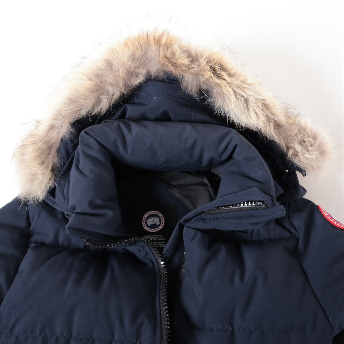 カナダグース MYSTIQUE PARKA コットン×ポリエステル ダウンコート S/P レディース ネイビー  3035L ファー取り外し可 スレ有