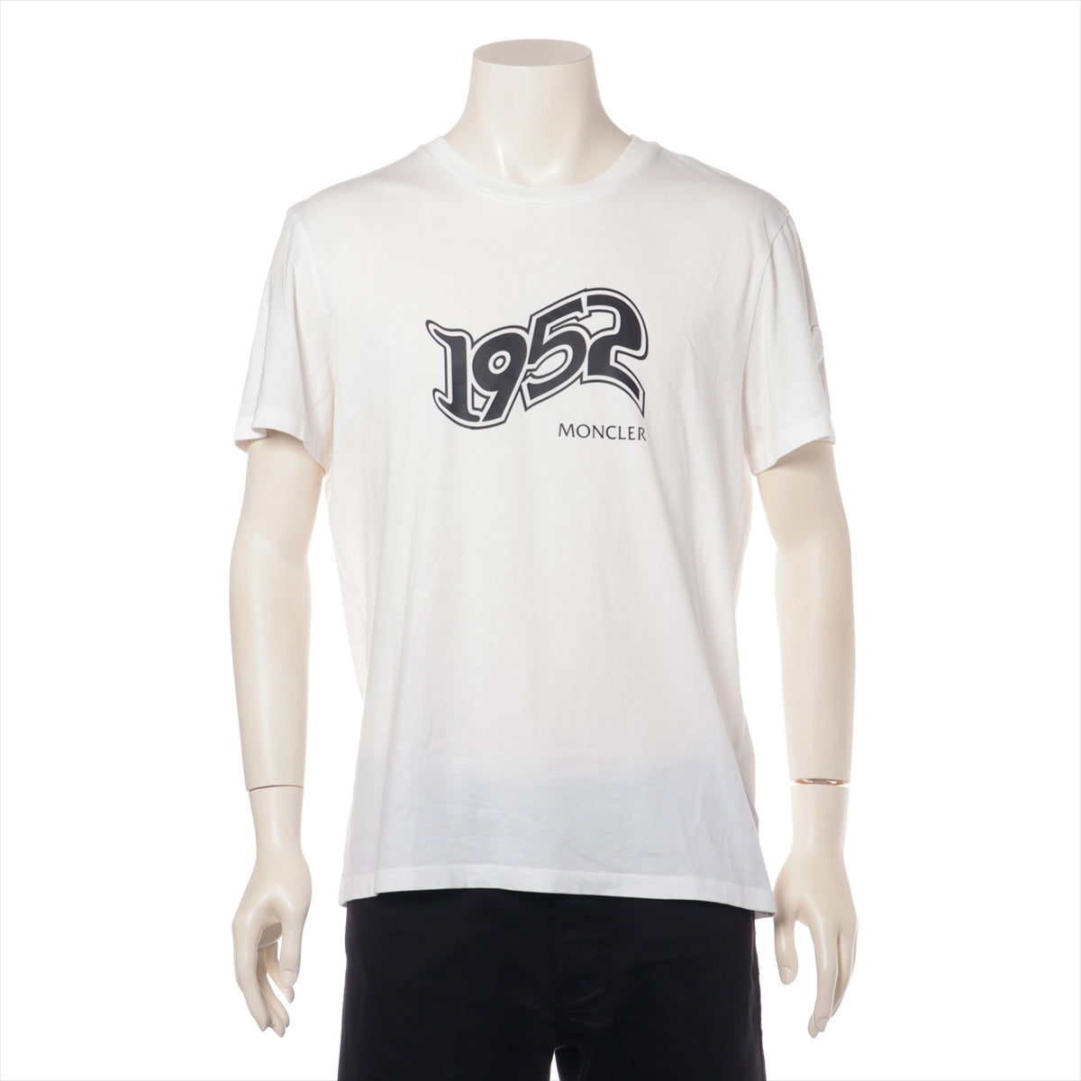 モンクレールジーニアス 1952 20年 コットン Tシャツ L メンズ ホワイト  G10928C73110 黄色タグ欠品 プリント割れ 有