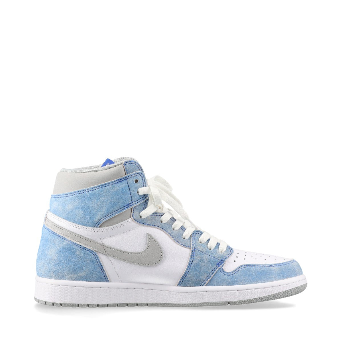 ナイキ AIR JORDAN 1 RETRO HIGH OG レザー×スエード ハイカットスニーカー 29cm メンズ ライトブルー×ホワイト 555088-402 ハイパーロイヤル ヴィンテージ加工 替え紐付き