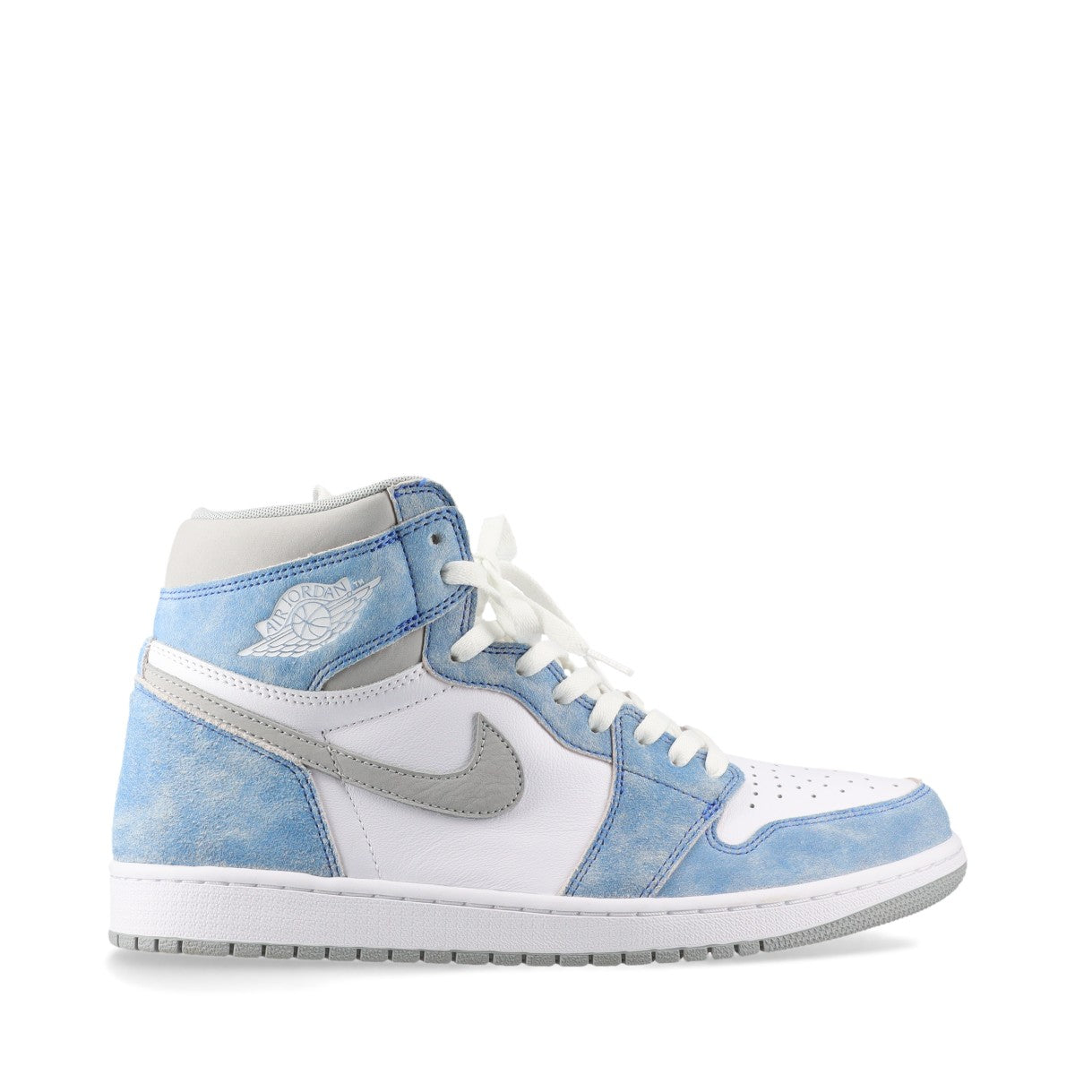 ナイキ AIR JORDAN 1 RETRO HIGH OG レザー×スエード ハイカットスニーカー 29cm メンズ ライトブルー×ホワイト 555088-402 ハイパーロイヤル ヴィンテージ加工 替え紐付き