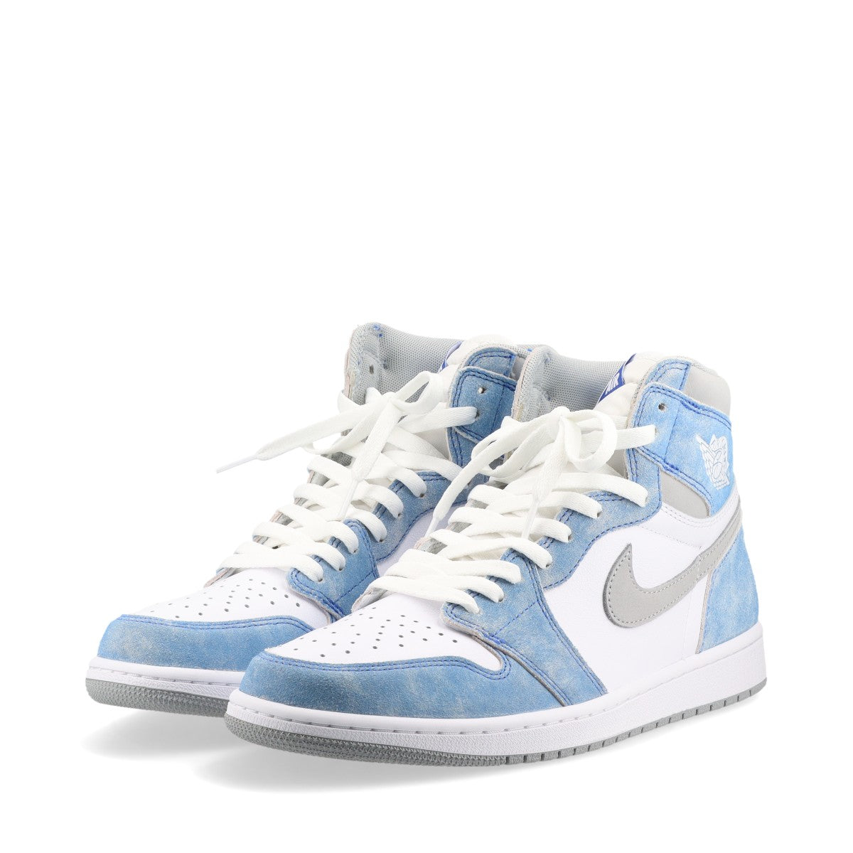 ナイキ AIR JORDAN 1 RETRO HIGH OG レザー×スエード ハイカットスニーカー 29cm メンズ ライトブルー×ホワイト 555088-402 ハイパーロイヤル ヴィンテージ加工 替え紐付き