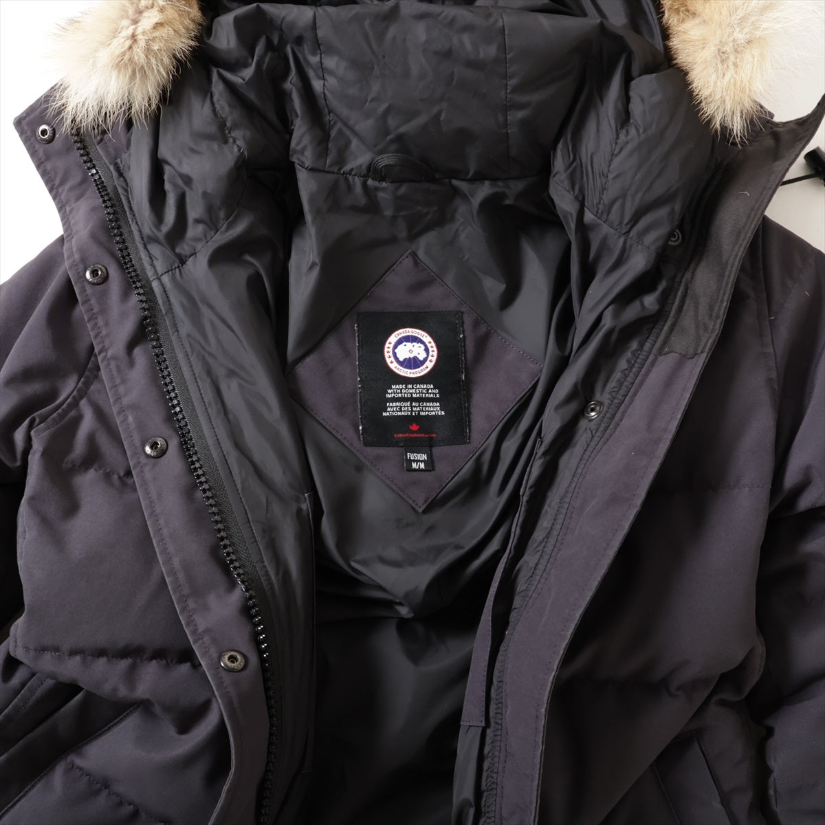 カナダグース SHELBURNE PARKA コットン×ポリエステル ダウンジャケット M レディース ネイビー  3802LA サザビー ファー取り外し可 スレあり