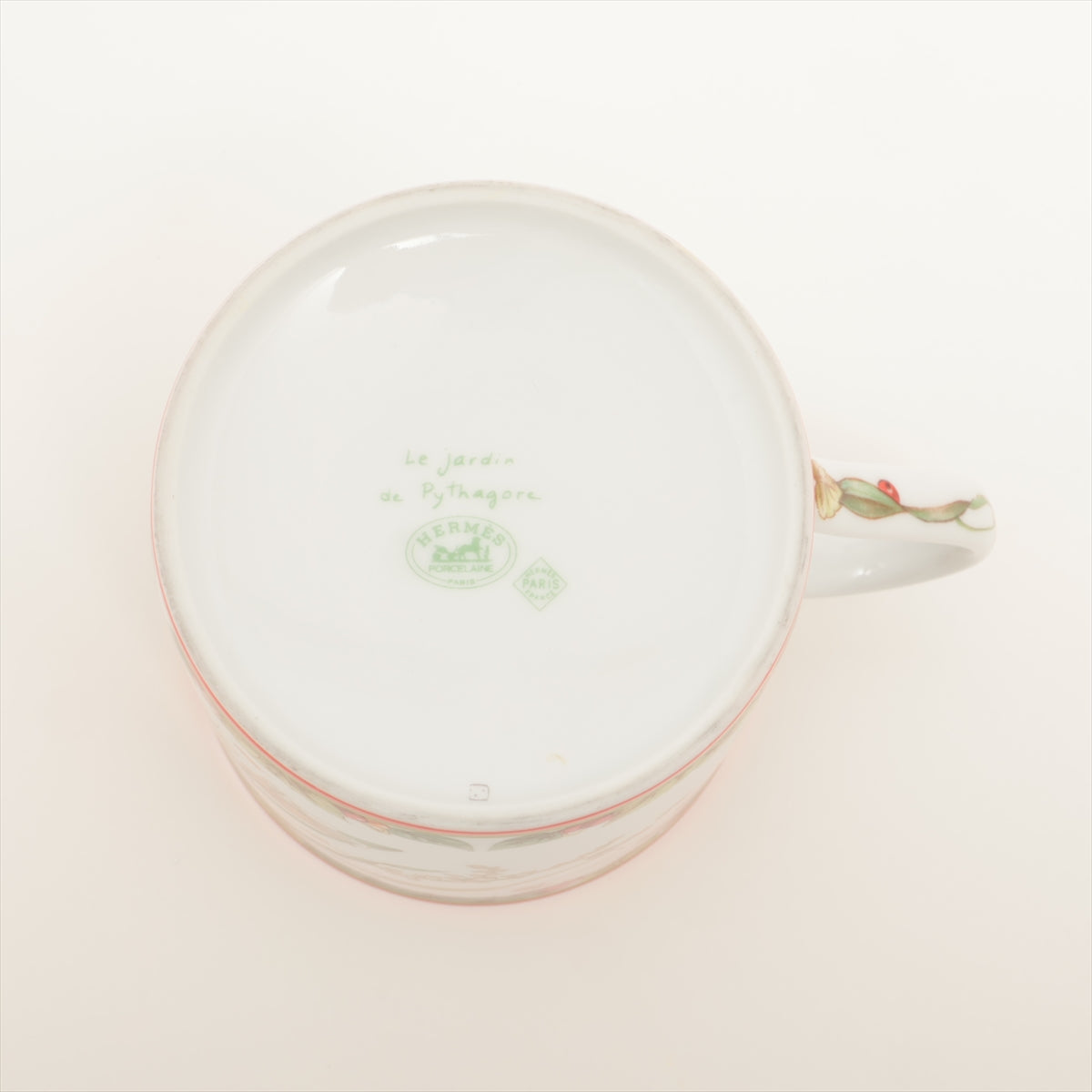 エルメス Le jardin de pythagore ピタゴラス マグカップ 陶器 レッド×グリーン