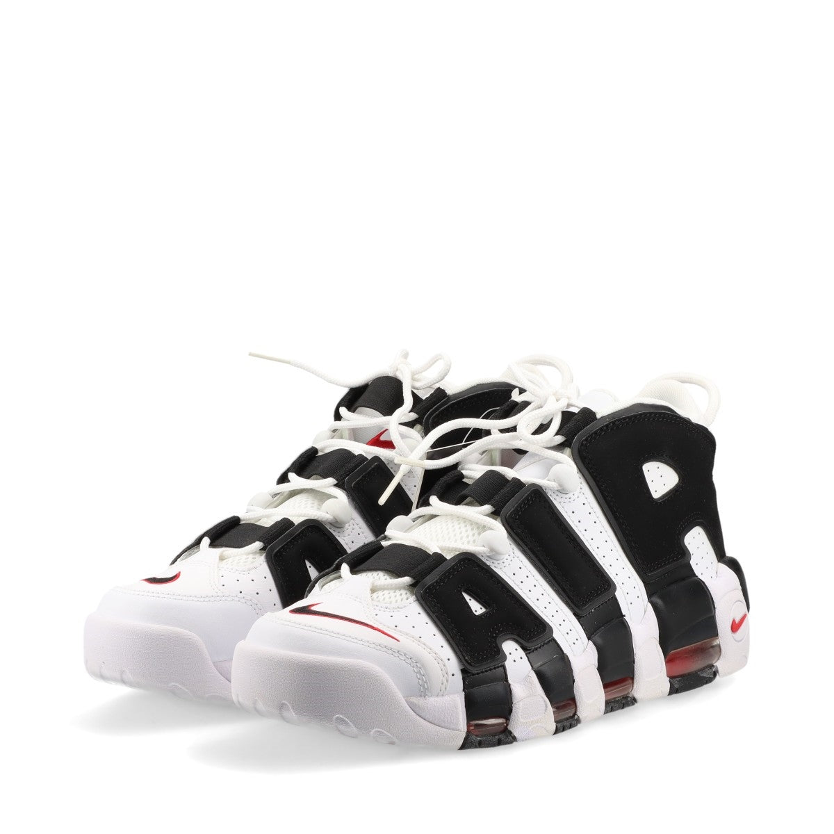 ナイキ AIR MORE UPTEMPO レザー×スエード スニーカー 27cm メンズ ブラック×ホワイト 414962-105