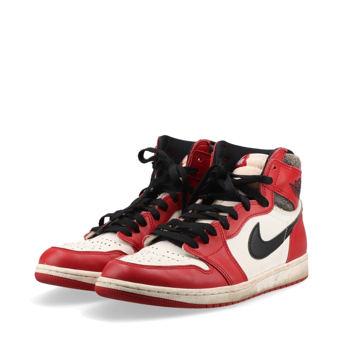 ナイキ AIR JORDAN 1 RETRO HIGH OG レザー ハイカットスニーカー 27cm メンズ ホワイト×レッド DZ5485-612 シカゴ ロスト&ファウンド ヴィンテージ加工