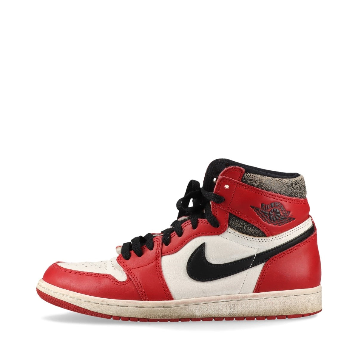 ナイキ AIR JORDAN 1 RETRO HIGH OG レザー ハイカットスニーカー 27cm メンズ ホワイト×レッド DZ5485-612 シカゴ ロスト&ファウンド ヴィンテージ加工