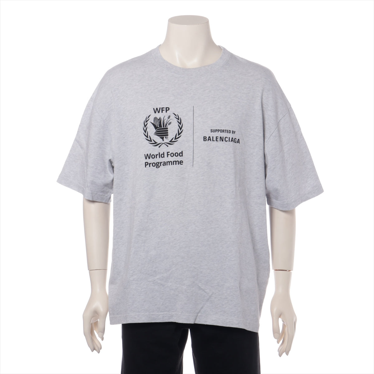 バレンシアガ×WFP 20年 コットン Tシャツ L メンズ グレー  612966