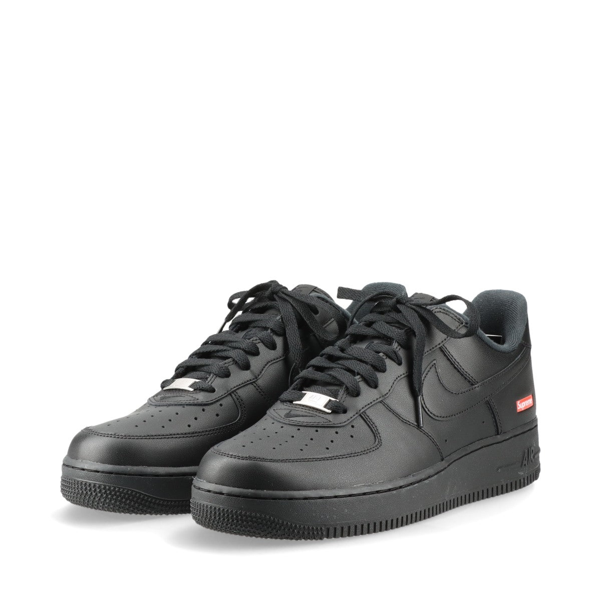 ナイキ×シュプリーム AIR FORCE 1 LOW SP レザー スニーカー 27.5cm メンズ ブラック CU9225-001 替えヒモ有