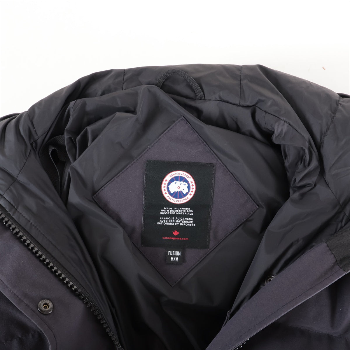 カナダグース SHELBURNE PARKA コットン×ポリエステル ダウンジャケット FUSION M/M レディース ネイビー ファー欠品 3802LA サザビー 色褪せ