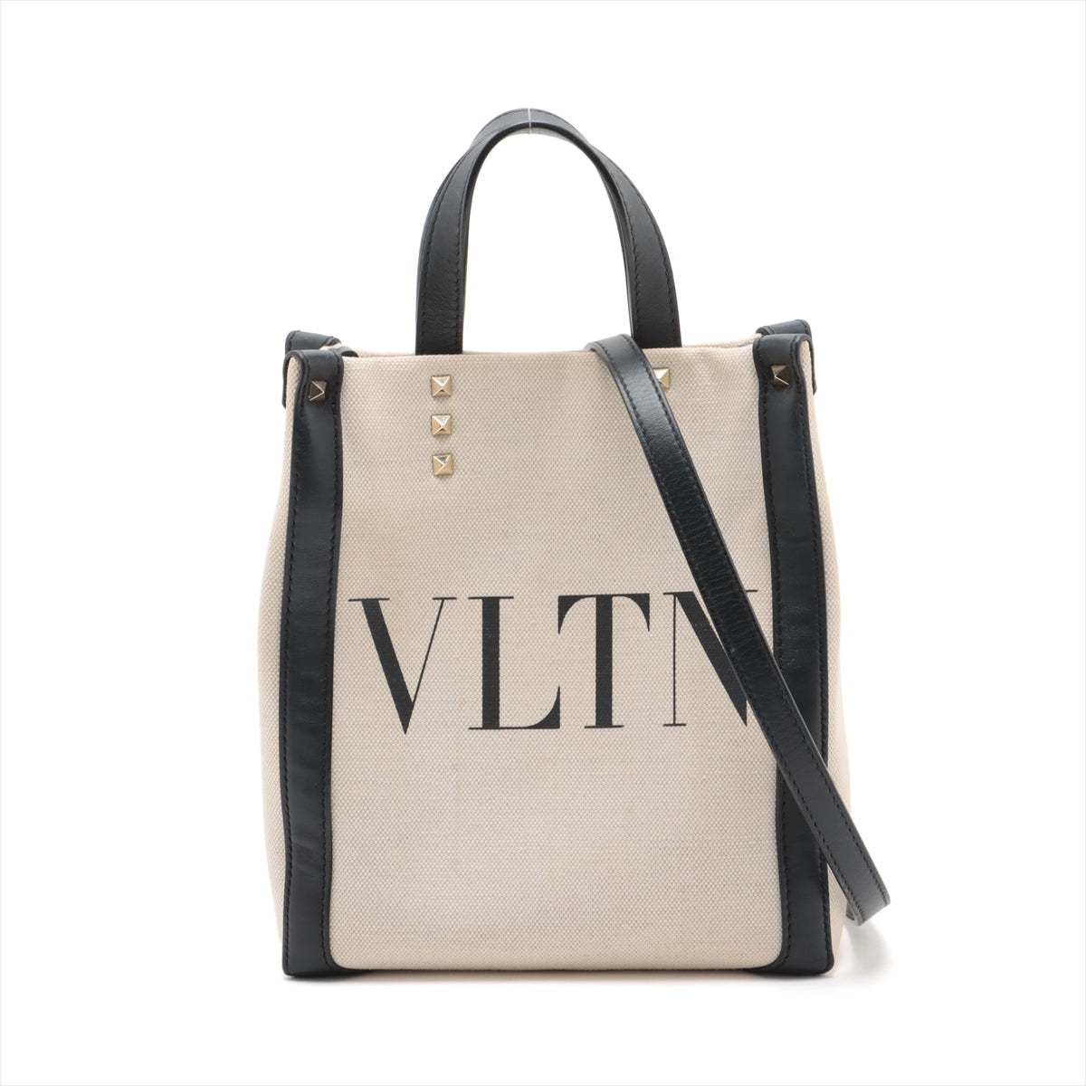 ヴァレンティノ VLTN キャンバス×レザー 2WAYハンドバッグ ベージュ