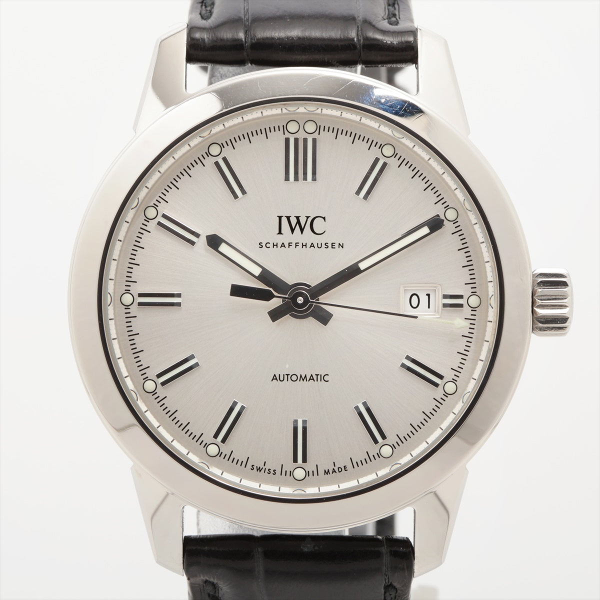 IWC インヂュニア IW357001 SS×革 AT シルバー文字盤