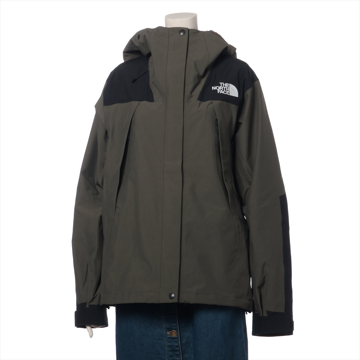 ノースフェイス ナイロン ナイロンジャケット XL レディース カーキ  NPW61800 GORE-TEX フード 肩 袖先 スレ有