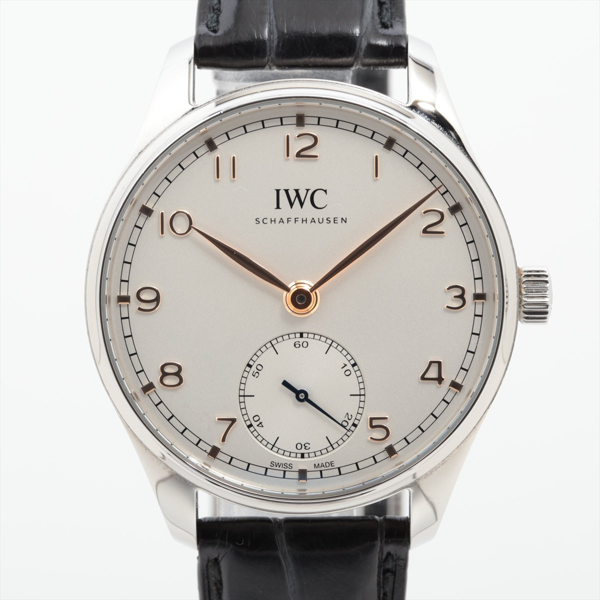 IWC ポルトギーゼ IW358303 SS×革 AT シルバー文字盤